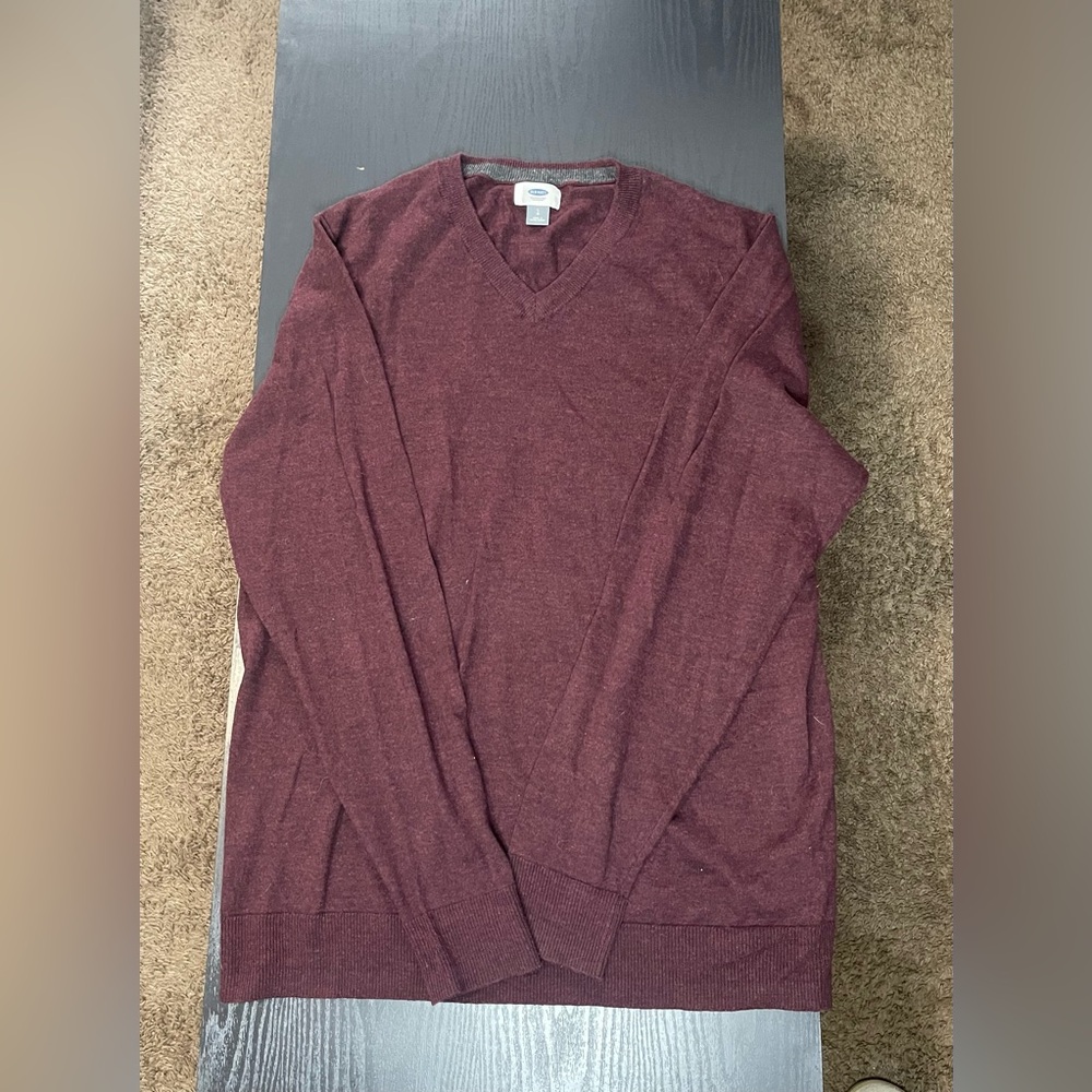 Old Navy Men's V-Neck Sweater - Burgundy Heather